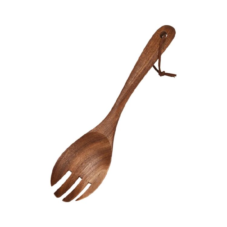 Heatproof Wooden Spoon And Fork Pair Nonslip Grip Utensils Cutlery Collection For Healthy Meal Preparation