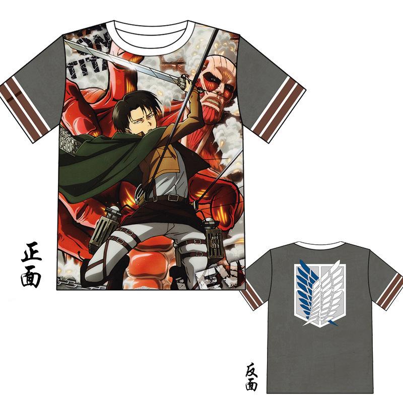 Attack on Titan 3D Pattern T-Shirt, Fashion Streetwear Graphic Tee, Lightweight Polyester Short Sleeve, Hip Hop Style Tops