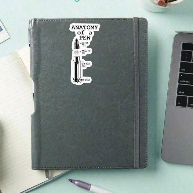 1pc Anatomy Of A Pew Sticker - Funny Military Decal For Laptops, - Waterproof Vinyl Decal - Quirky, Fun Design Ideal For Music And Humor Enthusiasts