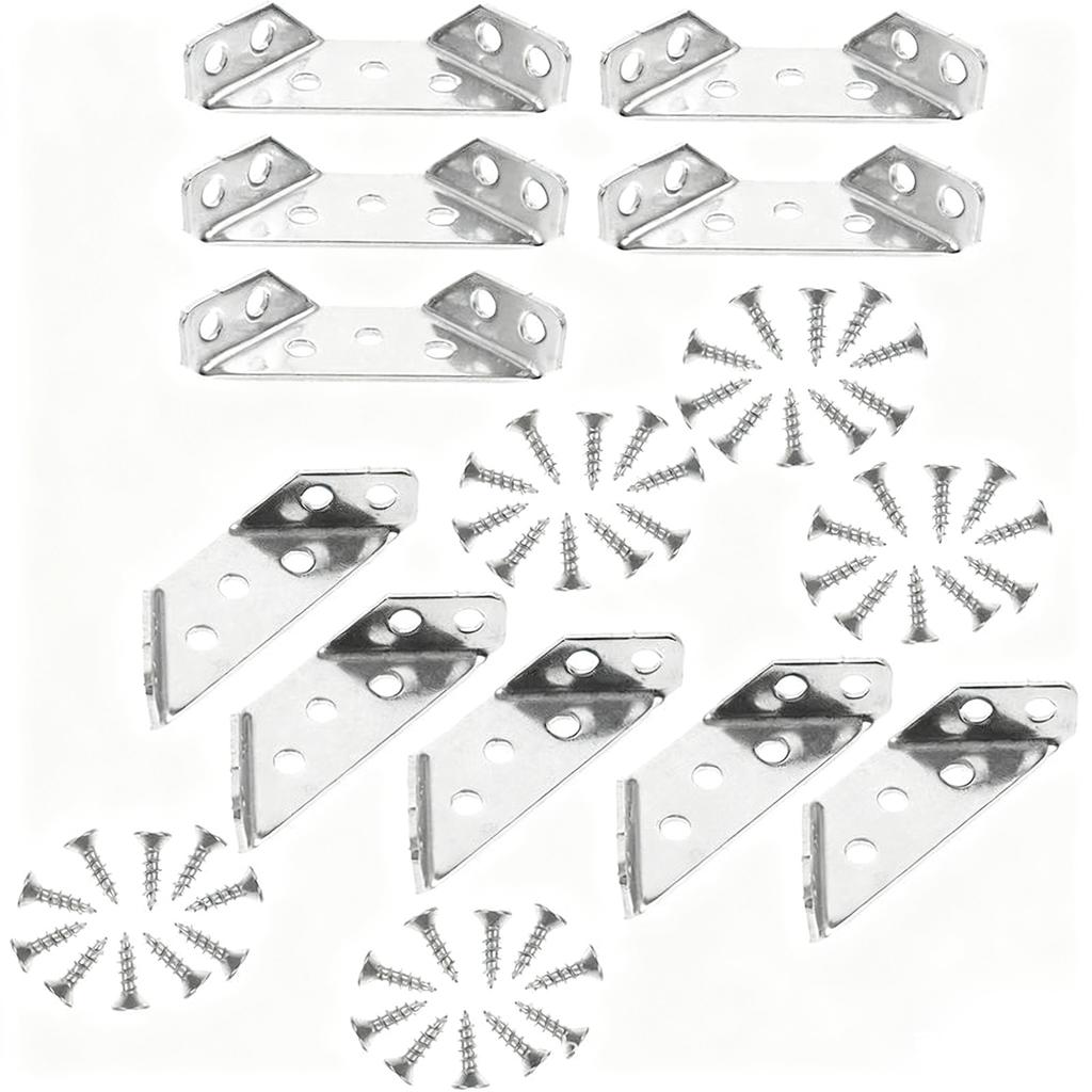 2 Peças Conectores de Canto de Aço Inoxidável de Alta Resistência Para Prateleiras de Madeira Armários Mesas
