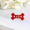 Pet Barrettes Rhinestone Inlaid Pet Grooming Anti-fade Novelty Dogs Bone Hair Clips for Long-haired Dog