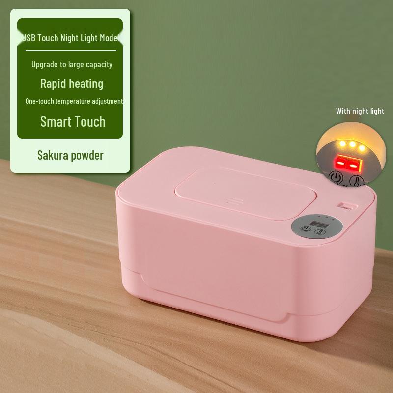 Portable USB Baby Wipe Warmer with Wireless Charging & Night Light
