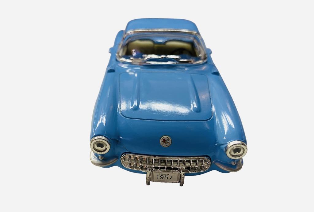 1957 Chevrolet Corvette Scale Diecast Car by Kinsmart Blue Replica Miniature Model Car 134 - [Used]