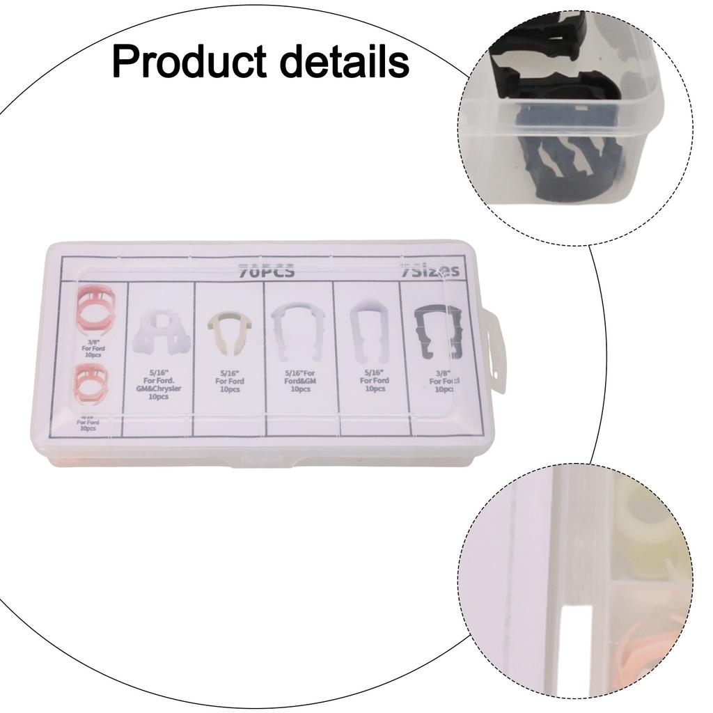 70Pcs,Swordfish 61280 Fuel Line Retainer Clip Assortment For Ford Car Accessory