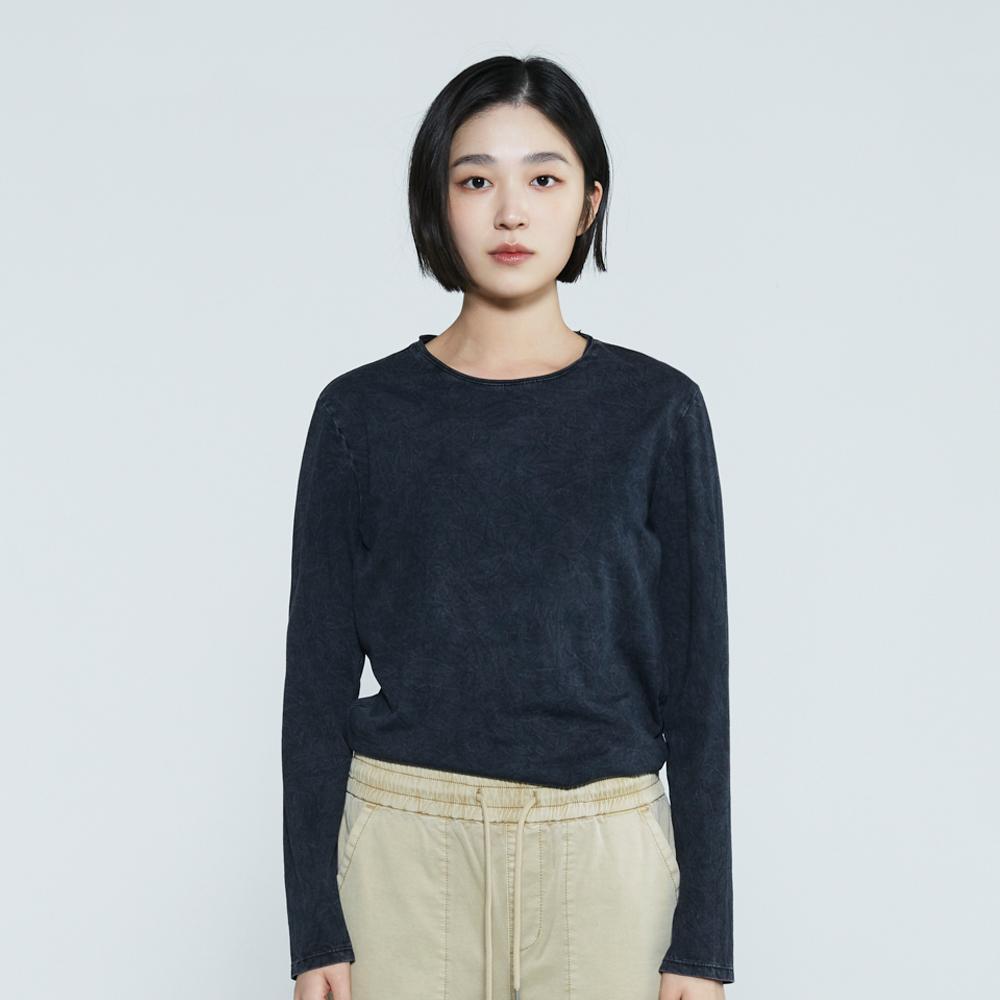 Burkeru Women S 30S Single Dyed Long Sleeve Ts Black Black_F