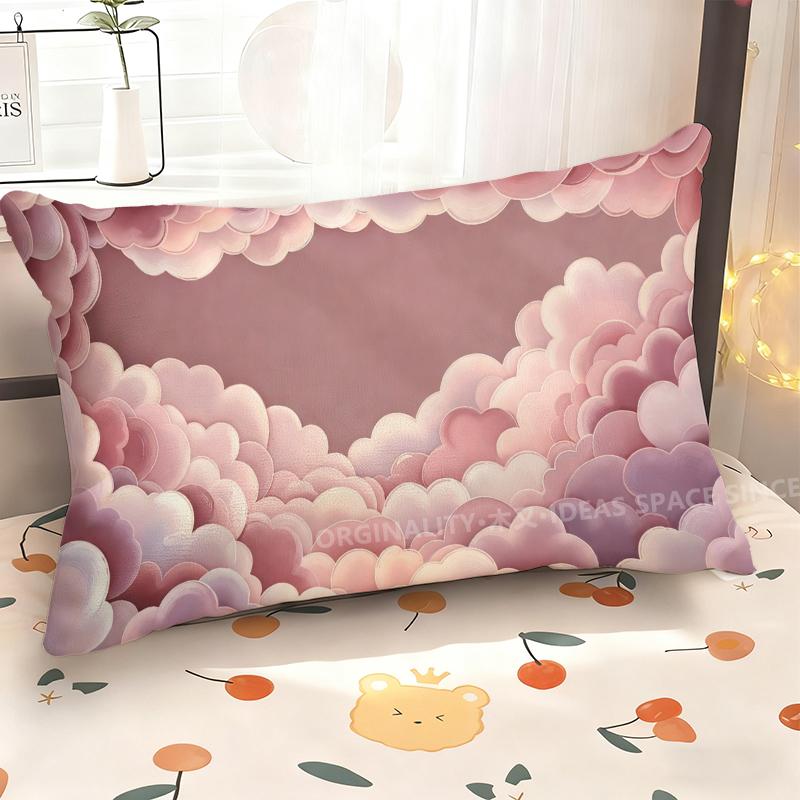 Pink Clouds Pillowcase For Sofa Suitable For Sofa Bedroom Car Pillow Cover Cushion Rectangular Back Cushion
