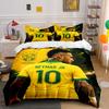 Neymar, Brasilien Trikot, Logo. Bettwäsche-Sets Bettbezug-Sets Bettbezüge Kissenbezüge(1*Bettbezug 2*Kissenbezüge ohne Bettdecke)