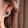 Elegant Oval Floral Designs Earrings Comfortable Wear Silver Posts Retro Styles Jewelry Gifts Convenient for Her