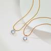Wind Titanium Steel Rose Gold Collarbone Chain, Six-Claw Zircon Collarbone Chain, Temperament, Small Single Diamond Necklace, Women