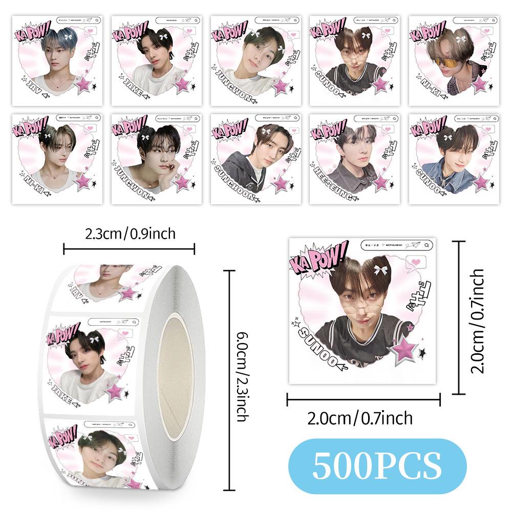Skzoo Idol Roll Stickers 500 Pcs Adhesive Labels For DIY Journal Scrapbook Phone Case Polaroid Decoration Fans