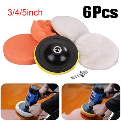 Kit de Almohadillas de Esponja para Pulir Coche de 3/4/5 Pulgadas Taladro Pulidora de Coche de Lana Reutilizable Almohadillas para Pulir Coche Kit de Espuma de Esponja Kit de Almohadilla de Espuma