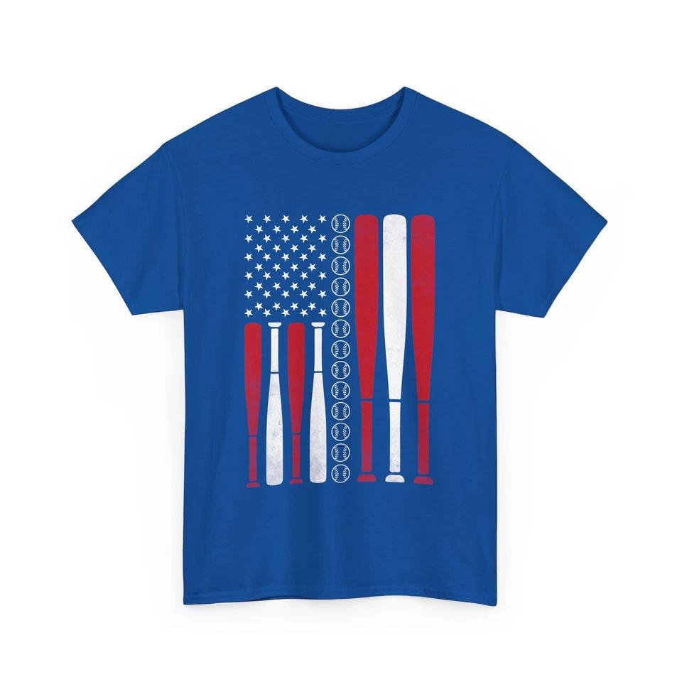 Baseball T-Shirt | Funny Baseball Fan Tee | USA Flag Baseball Fan Tee 3 M