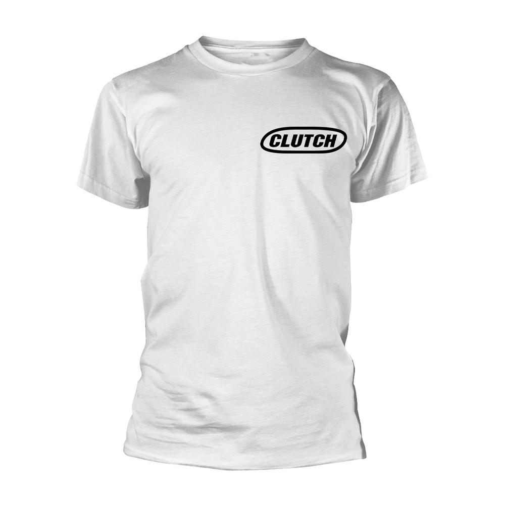 CLUTCH - CLASSIC LOGO (BLACK/WHITE) WHITE T-Shirt Small XXL
