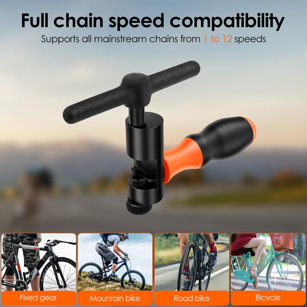 Bicycle Chain Pin Remover Carbon Steel Bicycle Chain Breaker Set Portable Bike Link Breaker Splitter Repair Tools for Road Bike