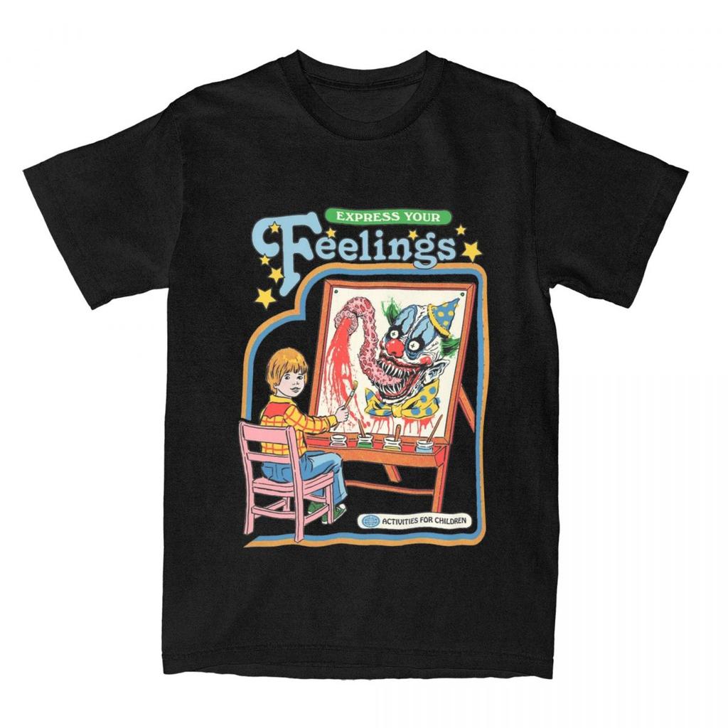 Men Women's Express Your Feelings Horror Art T Shirts Merchandise Creepy Artist Cotton T-shirt Clothing Awesome Tees New Arrival