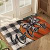 1PC Autumn Doormat Thanksgiving Welcome Carpet Autumn Welcome Pumpkin Buffalo Grid Doormat Rural Farmhouse Door Decor Carpet