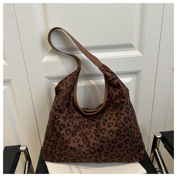 2025 Women's Large Capacity Leopard Print Shoulder Tote & Bucket Bag