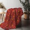 Patterned Blanket Red Geometric Print Throw Blanket Sofa Bed Bedding for Kids Teens Adults Decorative Gift
