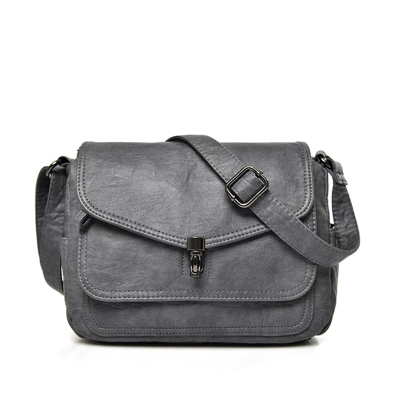 

Vintage Soft Leather Femmels Shoulder Bags Luxury Handbags Women s High Quality Small Crossbody Bag сірий