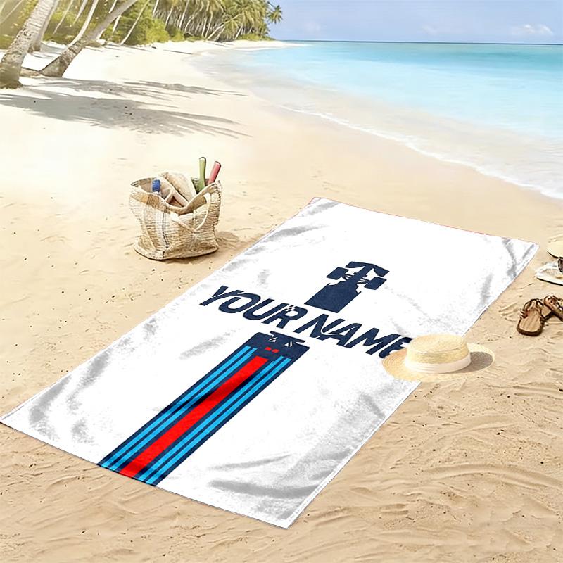 Martini Custom Name Print Beach Towel Large Soft Quick Dry Towel For Beach Camping Swimming