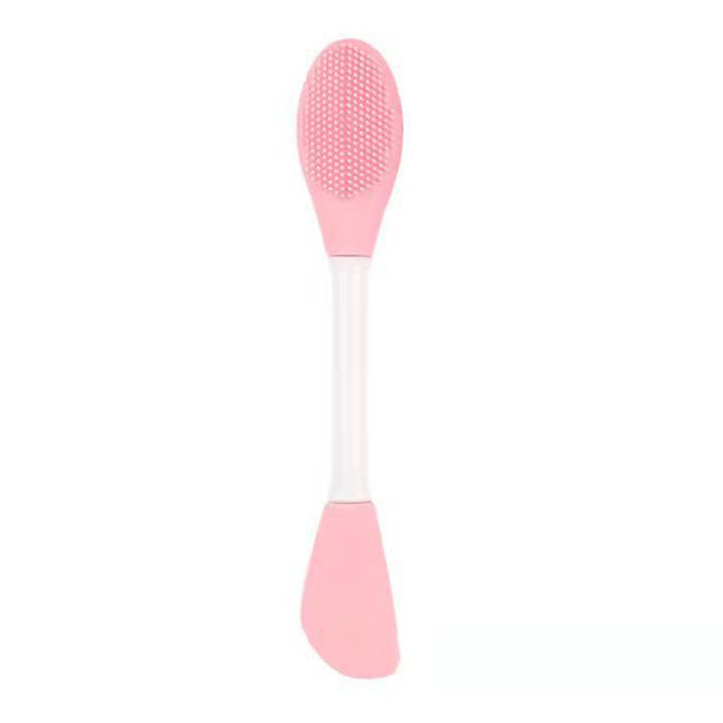 Double Ended Facial Mask Brush Soft Head Massaging Silicone Knife Shaped Facial Mask Brush Light Pink