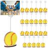 24 Pcs Sports Ball Base Memo Clips Softball Shaped Metal Wire Table Number Holders Softball Card Holder Round Place Card Stands