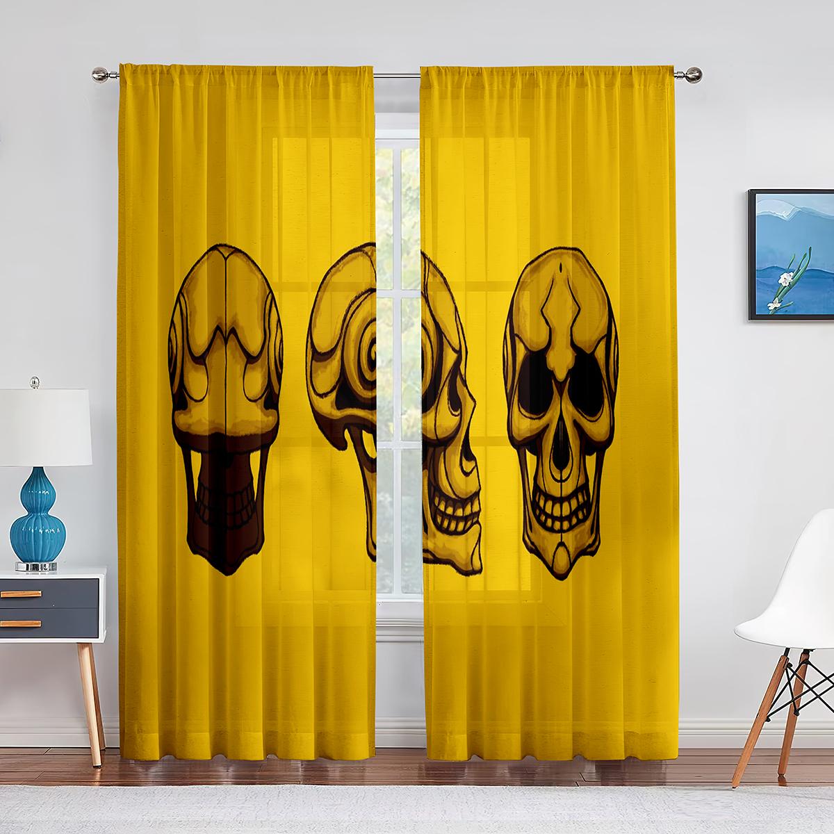 

Череп Сова Крылья Космос Тюль Прозрачные Шторы для Гостиной Спальни Современные Тюль Вуаль Шторы Шторы Для Кухни Украшения 1 PCS W100XH250cm&Grommet Top