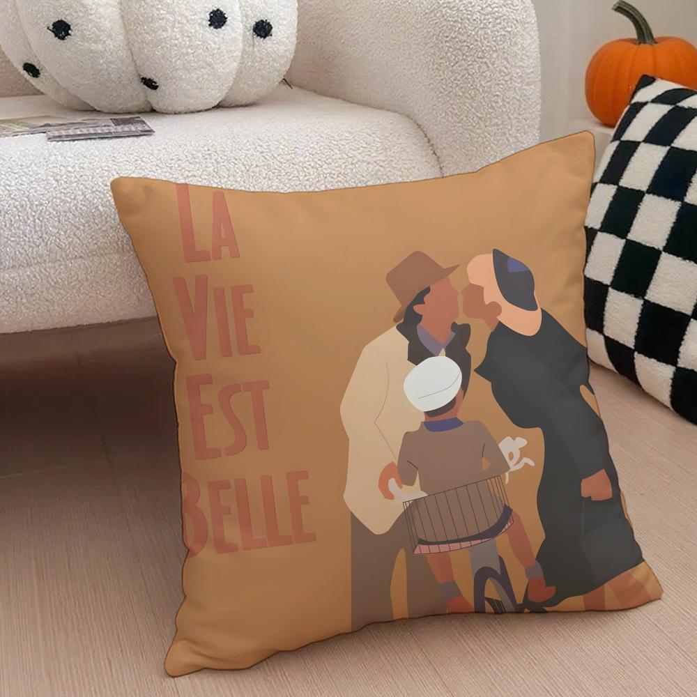 Fashion LLife Is Beautiful Cushion Cover Throw Pillow Cover Hidden Button Durable Polyester Chair Cushion
