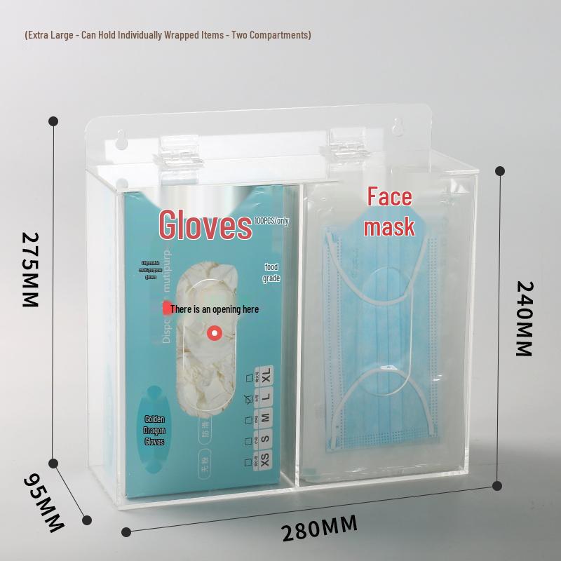 Punch-Free Wall-Mounted Acrylic Storage Box for Hats, Shoes, Gloves, and Masks