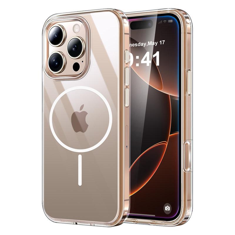 

Розкішний Тонкий Магнітний Бездротовий Чохол для Зарядки Magsafe для iPhone 16 Pro Max 16 Plus Прозора Задня Кришка iPhone 16 білий