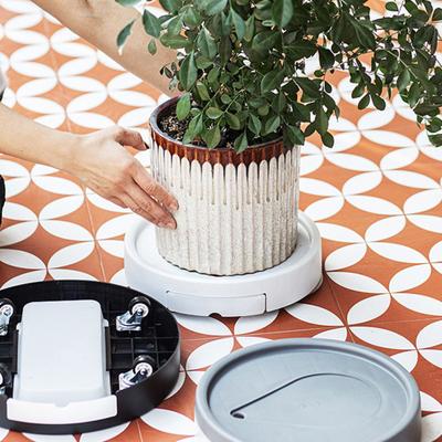 Pflanzencaddy mit Rädern Pflanzenroller aus Kunststoff 360-Grad drehbare Blumentopfroller mit Abtropfschale Rollbarer Pflanzenständer