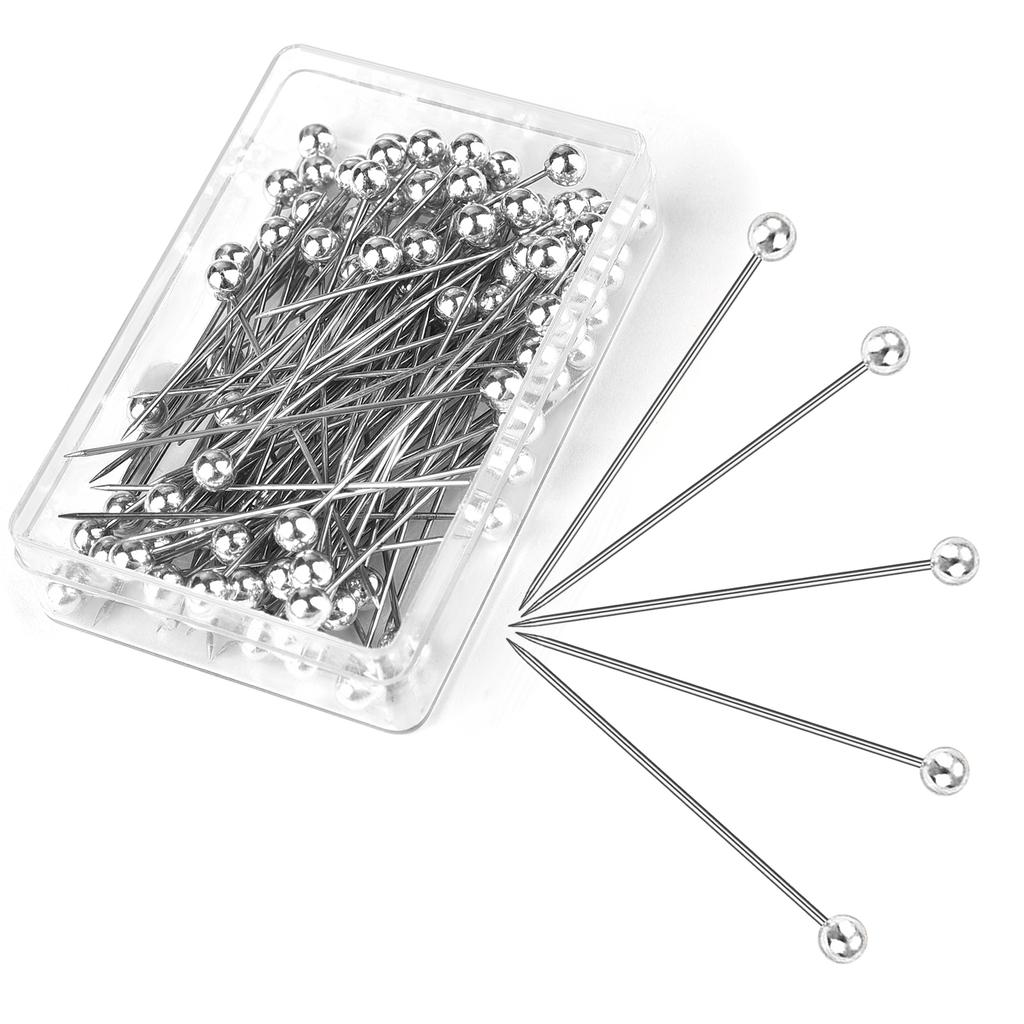 50/100Pcs Fashion Sewing Needles Colored Glass/Ceramics Head Bead Pin Stitch Knitting Needles Sewing Fixed DIY Safety Pin 32mm
