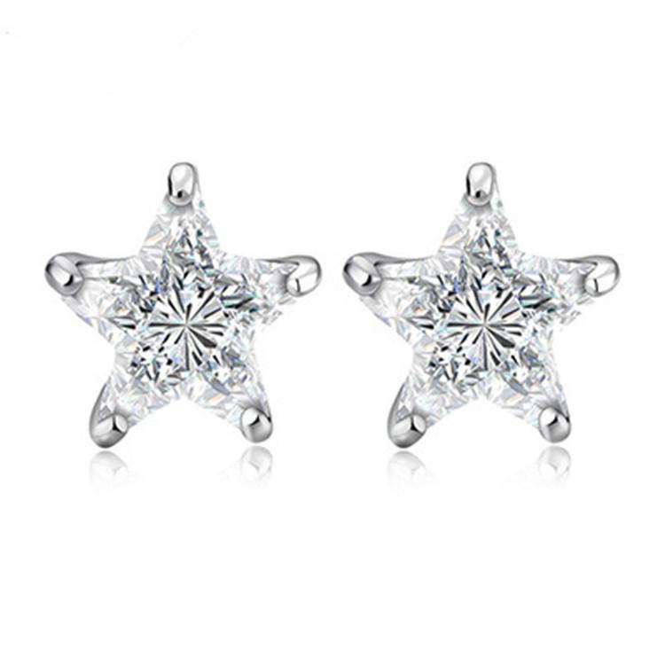 

Sterling Silver Fashion Temperament Lucky Star Zircon Stud Earrings Design Sense Cute Starfish Earrings Women S Silver Jewelry 925 silver