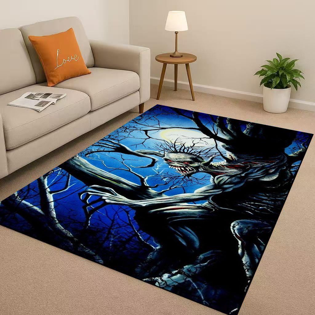 3D I Iron M Maidens Music Sign Living Room Non Slip Area Rug Soft Carpet for Bedroom Playroom Sofa,Easy Clean Home Decor Doormat