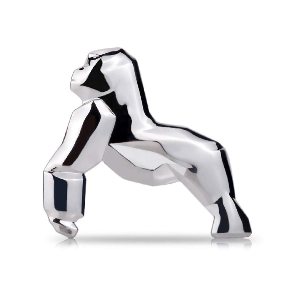 Car Sticker Emblem 3D Gorilla, Silver
