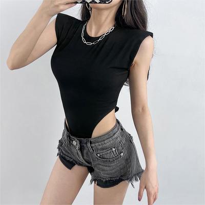 Sexy topy ženy 2024 Letní jednodílné bodycon bodycon body vyztužená ramenní body černé body bez rukávů pro ženy bílé