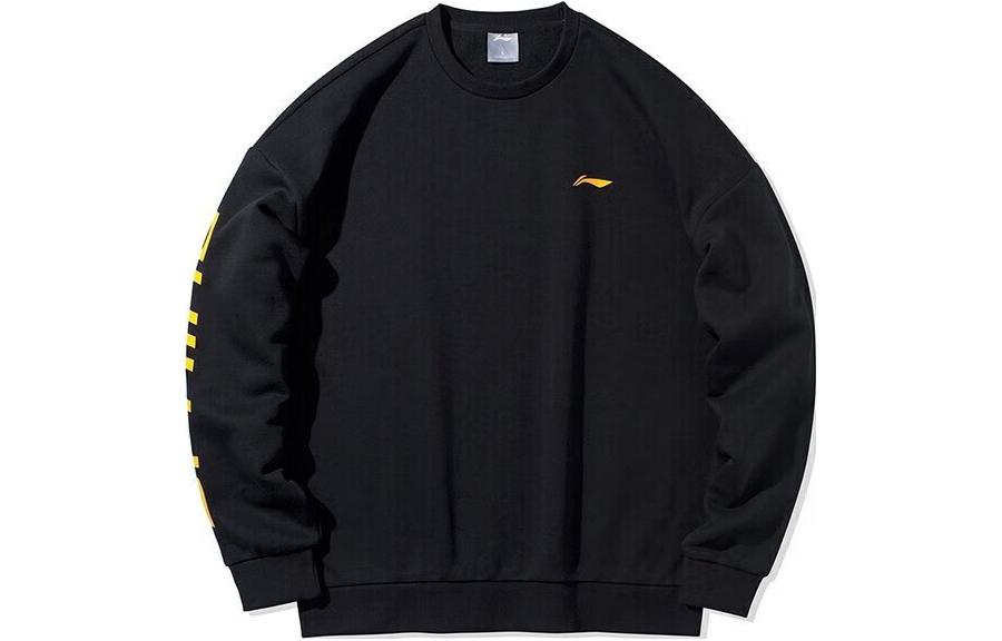 Li Ning Sweatshirts Unisex Black Crew Neck Moderate Regular YWDT311-2