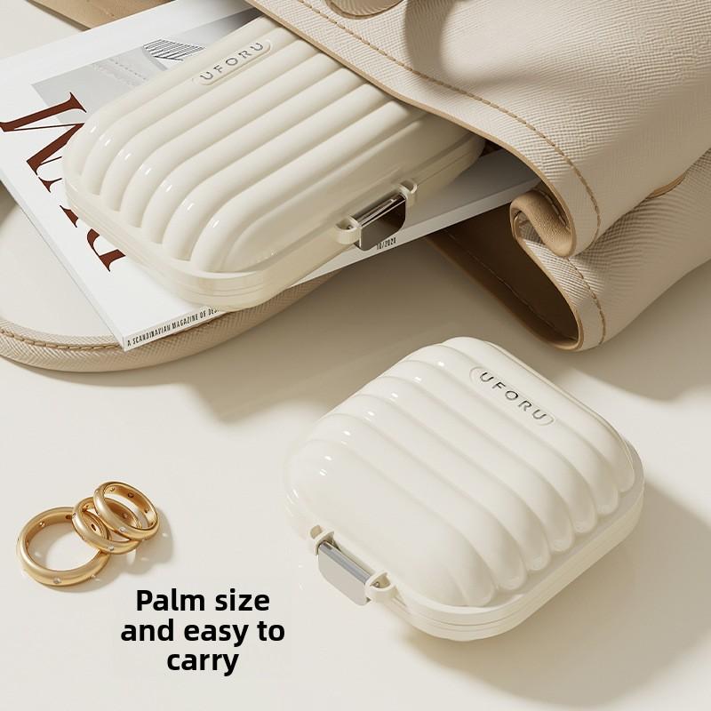 Divided portable jewelry box for travel, double-layer sealed moisture-proof pill storage box