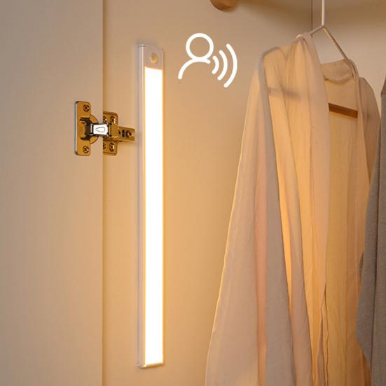 Motion Sensor LED Cabinet Light USB Rechargeable Magnetic Stick-on Lamp No Drilling Cabinet Light for Kitchen Wardrobe Stairs