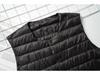 Men's Lightweight Down Vest, Round Neck, Solid Color, Plus Size, Raglan Sleeve - Ideal for Autumn and Winter