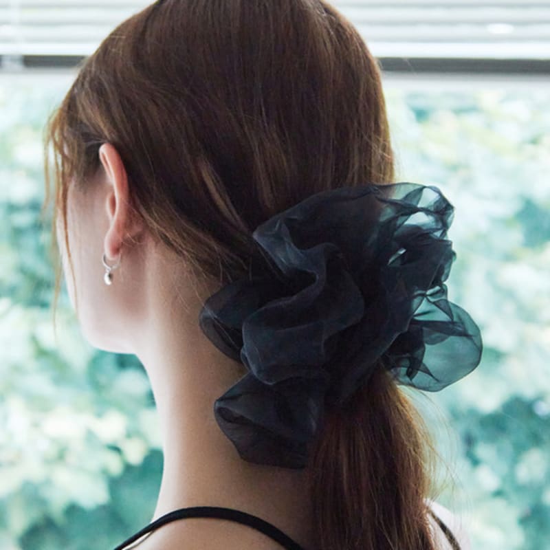 

Шарми резинка для волос с лентой_черный black