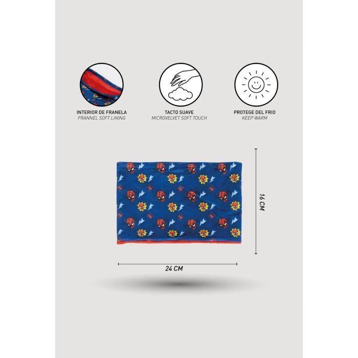 Snood Enfant - Spider-Man - Masque Iconique - Doux - Confortable - Doublure Rouge