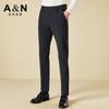 [3D Pants Design] Easy To Take Care of Solid Color Casual Men's Mid Waist Straight Leg Elastic Comfortable Trousers Men