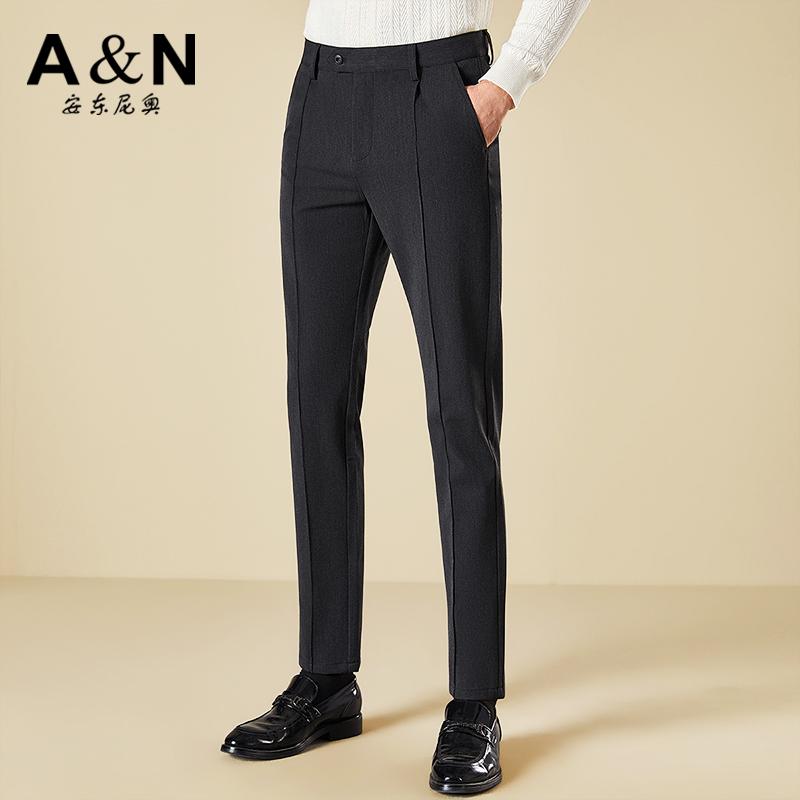 [3D Pants Design] Easy To Take Care of Solid Color Casual Men's Mid Waist Straight Leg Elastic Comfortable Trousers Men