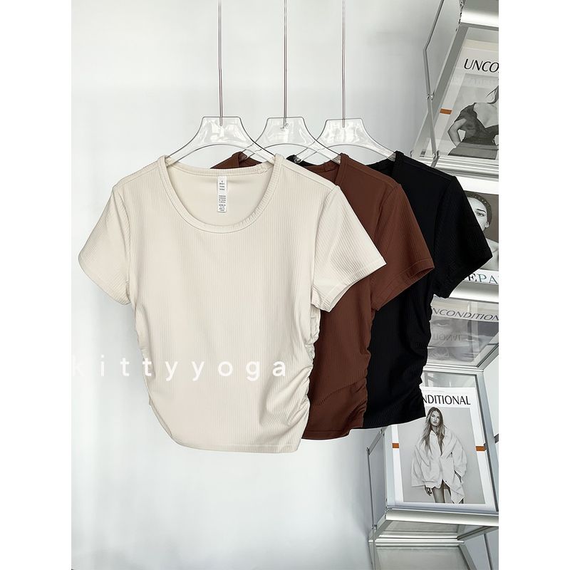 Outwear Running Training Short Sleeve High Elastic Spring/Summer Yoga Wear