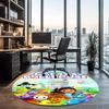 Gabby Printed Round Rug Carpet Chair Rug Area Rug Entryway Doormats,for Office Chair Living Room Bedroom Kitchen Room.