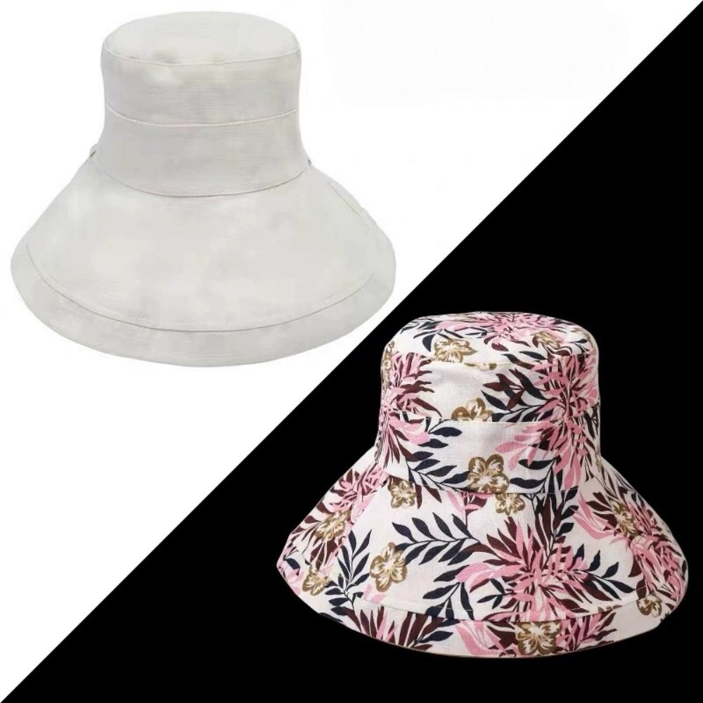 Women's Bucket Hat Double-Sided Fisherman Hat Big Brim Sun Visor for All Seasons