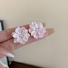 Blooming Gardenia Stud Earrings Pink White Purple Acrylic Flower Earrings for Women Big Personality Temperament Trendy Jewelry