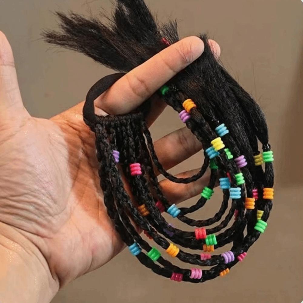 Natürliches Kinder geflochtenes Haarseil Elastizität Perlen geflochtene Pferdeschwanz Perücken Tägliche Verwendung