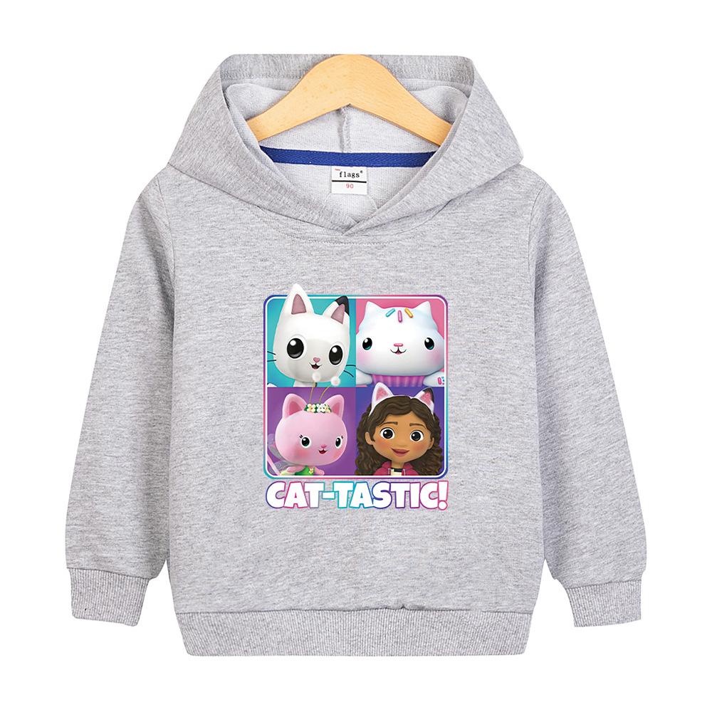 Kids Fall and Winter Outdoor Casual Warm Hooded Sweatshirt Girls Cartoon Cute Gabby's Dollhouse Printed Comfortable Soft Hoodie